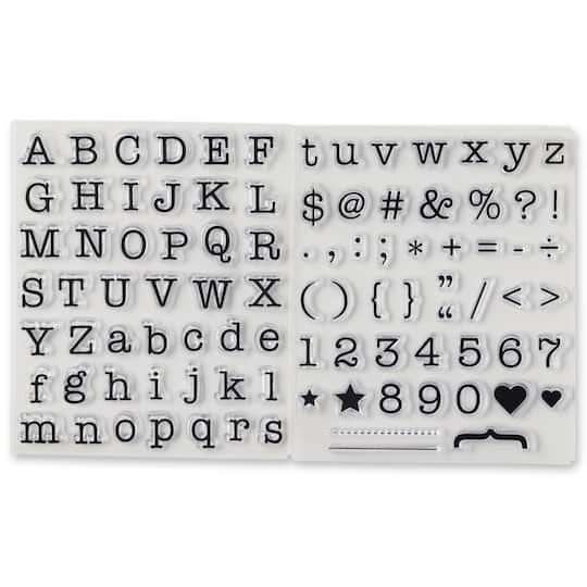 6 Pack: Typewriter Alphabet Clear Stamps by Recollections™